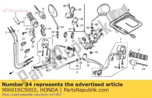 Honda 90691SC5003 clip een openerkabel - Onderkant