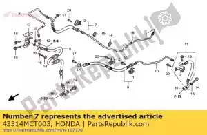 Honda 43314MCT003 slang d, rr. rem - Onderkant