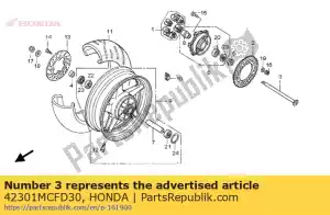 Honda 42301MCFD30 essieu, rr. roue - La partie au fond