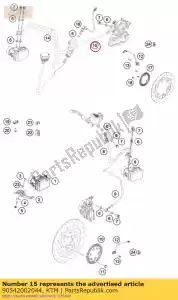 ktm 90542002044 kit de manguera de freno abs-trasero cyl. - Lado inferior