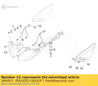 584907, Piaggio Group, kabel harn. aprilia gilera  nexus sr sr max zapm3560, zd4m3560 zd4m357, zapm357 125 250 300 500 1998 2006 2007 2008 2009 2011 2016 2017, Nieuw