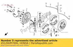 Qui puoi ordinare back plate comp, l da Honda , con numero parte 45120HM7006: