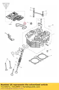 triumph T1150072 warmtebalk & rubberen assyleft - Onderkant