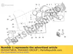 Aquí puede pedir soporte de faro gris l. De Piaggio Group , con el número de pieza GU03475816: