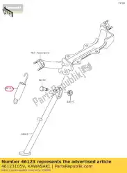 veer comp, standaard klx110-a1 van Kawasaki, met onderdeel nummer 461231059, bestel je hier online: