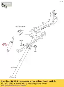 kawasaki 461231059 veer comp, standaard klx110-a1 - Onderkant