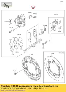 Kawasaki 430800081 caliper-sub-assy, ??fr - Lado inferior