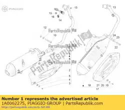 geluiddemper compleet met bescherming van Piaggio Group, met onderdeel nummer 1A0062275, bestel je hier online: