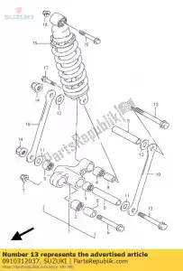 suzuki 0910312037 bolt - Bottom side