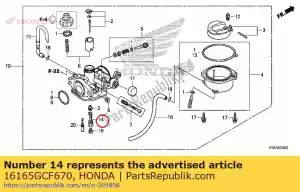 honda 16165GCF670 suporte, jato de agulha - Lado inferior