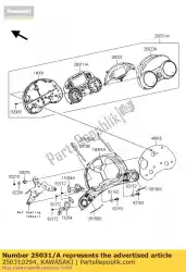 Qui puoi ordinare meter-assy, ?? Velocità e tachi & l da Kawasaki , con numero parte 250310294: