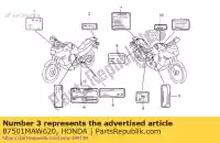 87501MAW620, Honda, no hay descripción disponible honda xl 600 1996, Nuevo