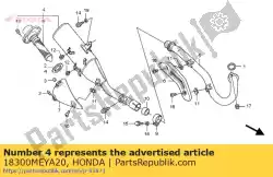 Aquí puede pedir conjunto silenciador de Honda , con el número de pieza 18300MEYA20: