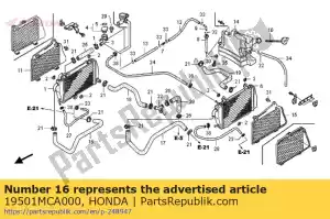 Honda 19501MCA000 tuyau, r. fr. radiateur - La partie au fond