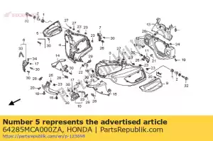 honda 64285MCA000ZA louver, r. side cowl *nh1z * (nh1z blackz) - Bottom side