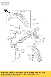 fender-comp-rear, fr, e klx250-j van Kawasaki, met onderdeel nummer 3502200016C, bestel je hier online: