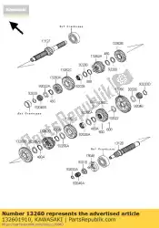 Here you can order the gear,output low,40t from Kawasaki, with part number 132601910: