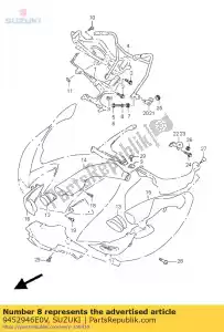 suzuki 9452946E0V sluitring, spiegel b - Onderkant