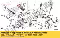 45513HA2006, Honda, tappo, cilindro maestro honda sh i  d xl varadero v pspes fes foresight cb hornet f vt shadow c2 nx dominator cbr r crf xr l nsr s ra c transalp cbf m rw repsol rs x ntv revere twofifty nes arobase cn helix spazio rt pes c3 cbx ntv650 nx650 xl600 nsr50s xl600v cb250 cn250 1 vt12, Nuovo