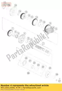 ktm 90133012000 tegenwiel 2. versnelling - Onderkant