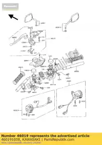 Kawasaki 460191058 grip, gas geven - Onderkant