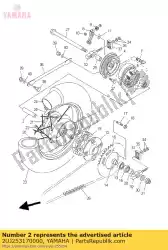 Ici, vous pouvez commander le entretoise, roulement auprès de Yamaha , avec le numéro de pièce 2UJ253170000: