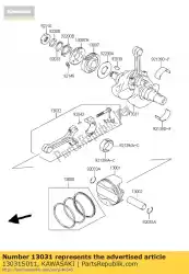 Here you can order the crankshaft-comp lv1000-a1h from Kawasaki, with part number 13031S011: