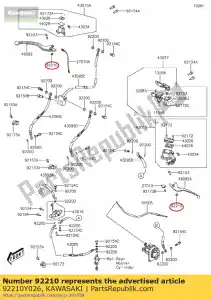 kawasaki 92210Y026 porca, 6mm kvf300ccf - Lado inferior