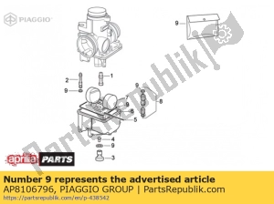 aprilia AP8106796 enveloppe de joint - La partie au fond