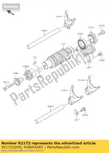 Kawasaki 921720209 screw-csk-cros,6x40 - Bottom side