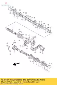 Suzuki 2423127A00 marcha, 3ª e 4ª - Lado inferior