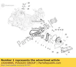 Ici, vous pouvez commander le ensemble pompe à huile auprès de Piaggio Group , avec le numéro de pièce 1A004884: