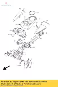 suzuki 4429123H10 cover,fuel tank - Bottom side