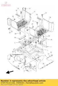 yamaha 5TEF74121100 bracket, footrest - Bottom side