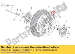 aprilia 860643 front wheel. black - Bottom side