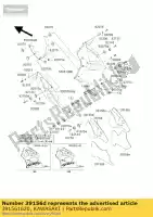 391561620, Kawasaki, pad, carenatura laterale, sinistra, c zx600-g1 kawasaki zx 600 1998 1999 2000 2001 2002, Nuovo