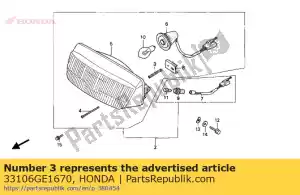 honda 33106GE1670 ressort, réglage de la poutre - La partie au fond