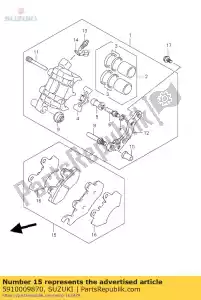 Suzuki 5910009870 pad & shim set - Bottom side