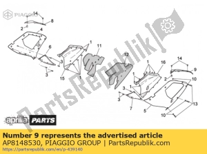 aprilia AP8148530 verschluss verkleidung oben l.v schwarz - Unterseite