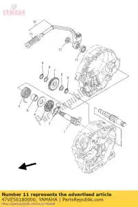 yamaha 47VE56180000 tampa, alavanca de chute - Lado inferior