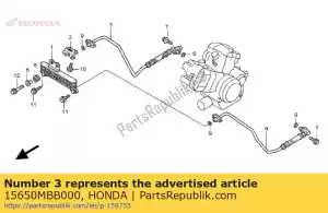 honda 15650MBB000 pipe comp., r. oil hose - Bottom side