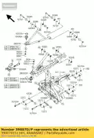 39007015116H, Kawasaki, Arm-susp, fr, lwr, rh, silve ksf45 kawasaki kfx 450 2008 2009 2010 2011 2012 2013 2014, Nieuw