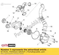 873536, Piaggio Group, waterpomp deksel aprilia  mana na zd4rc000, zd4rca00, zd4rc001, zd4rcc00 zd4rcb00, zd4rcc01, zd4rce00 850 2007 2008 2009 2010 2011 2016, Nieuw