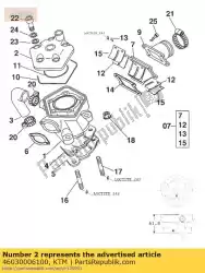Aqui você pode pedir o cabeça do cilindro 'k em KTM , com o número da peça 46030006100: