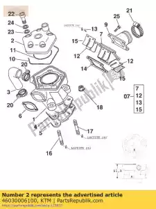 ktm 46030006100 cabeça do cilindro 'k - Lado inferior