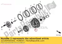22100MJED00, Honda, comp. externo, embreagem (71t) honda  650 2017 2018, Novo