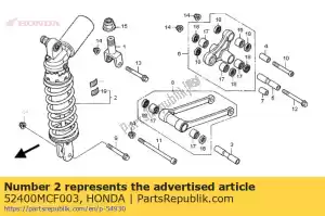 Honda 52400MCF003 conjunto de almofada, traseiro - Lado inferior