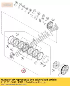 ktm 91232010010 clutch kit 250 duke/rc - Bottom side