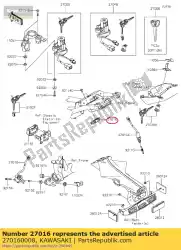 lock-assy, ?? Stoelaanvaller van Kawasaki, met onderdeel nummer 270160008, bestel je hier online: