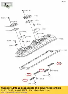 kawasaki 110610437 pakking, pluggat zx1000jbf - Onderkant